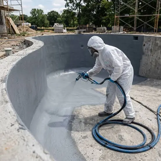 Revestimiento continuo en el vaso de una piscina